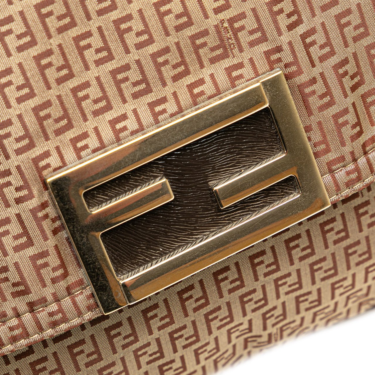 Fendi Micro Zucchino Canvas Mamma Forever Bruin