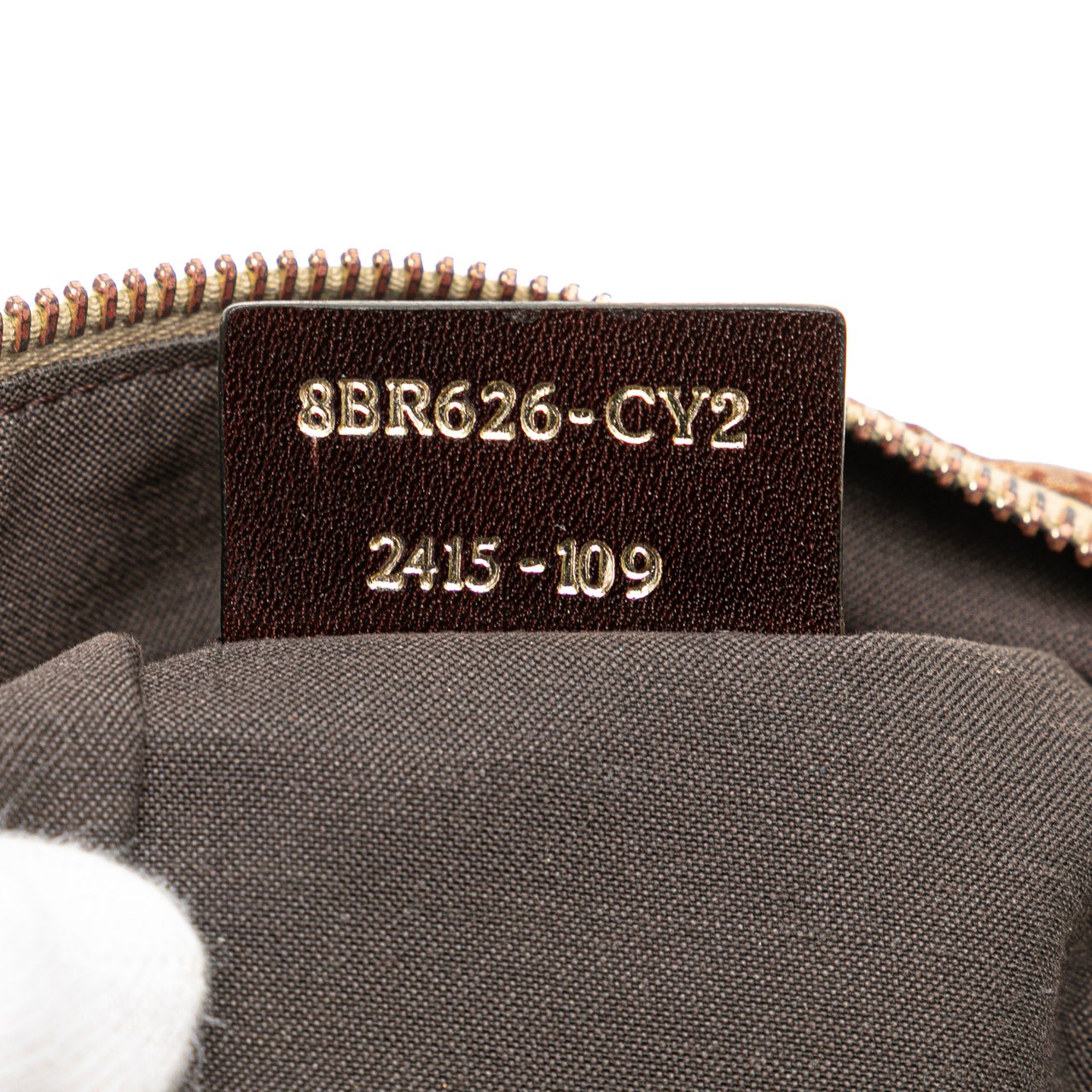 Fendi Micro Zucchino Canvas Mamma Forever Bruin