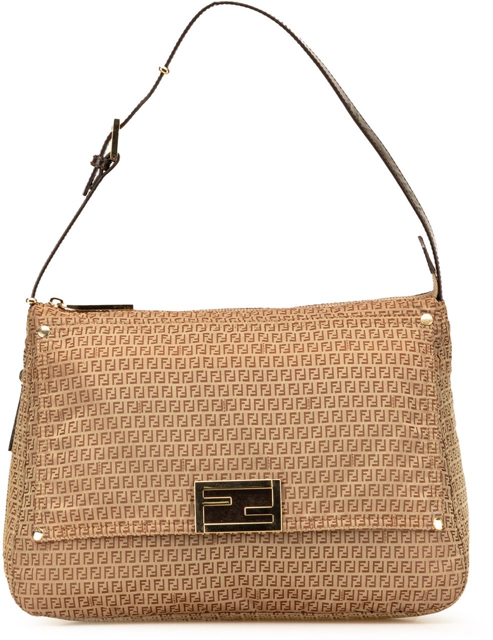 Fendi Micro Zucchino Canvas Mamma Forever Bruin