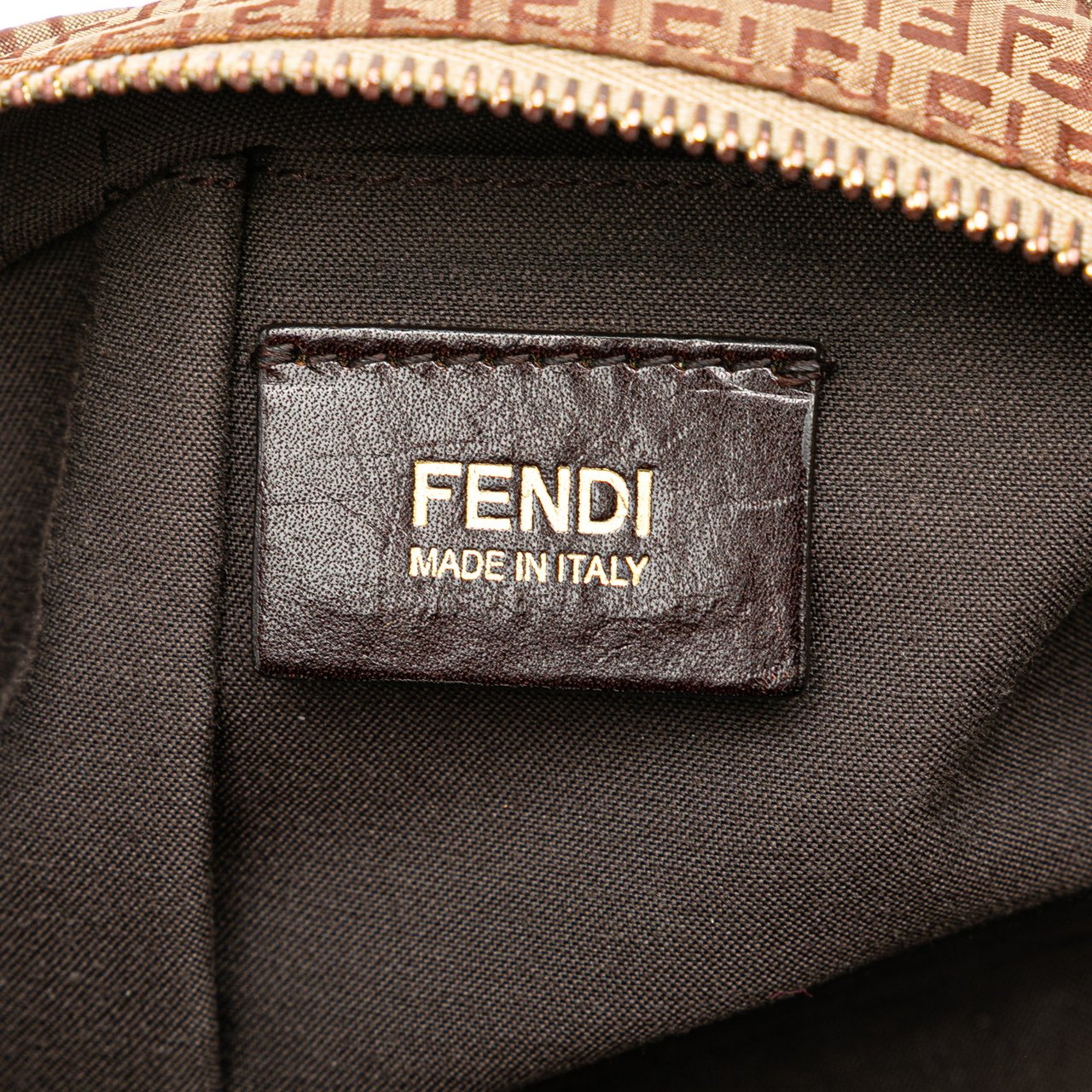 Fendi Micro Zucchino Canvas Mamma Forever Bruin