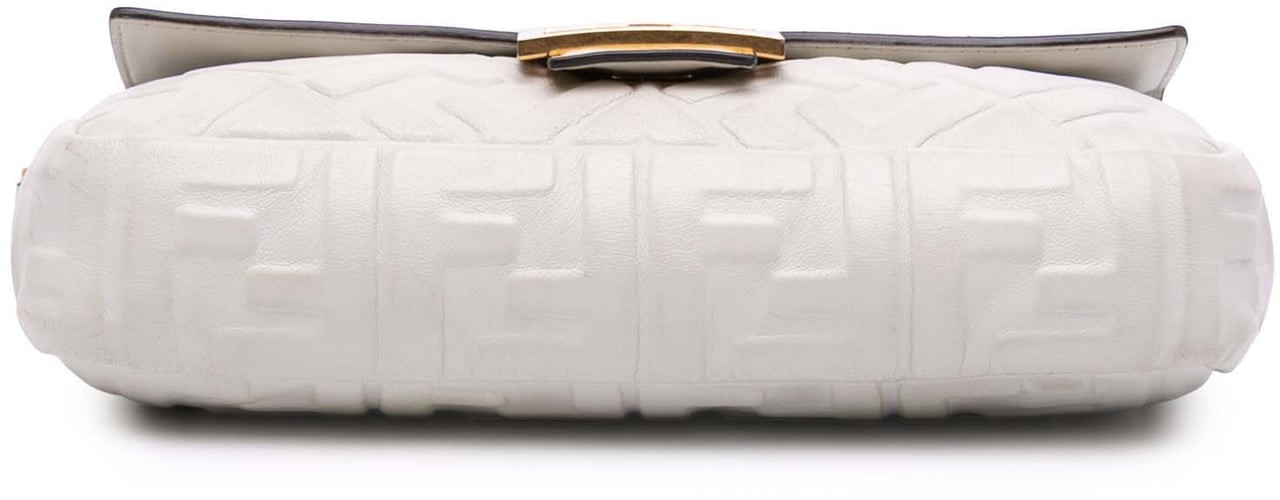 Fendi Zucca Embossed Leather Baguette Satchel Wit