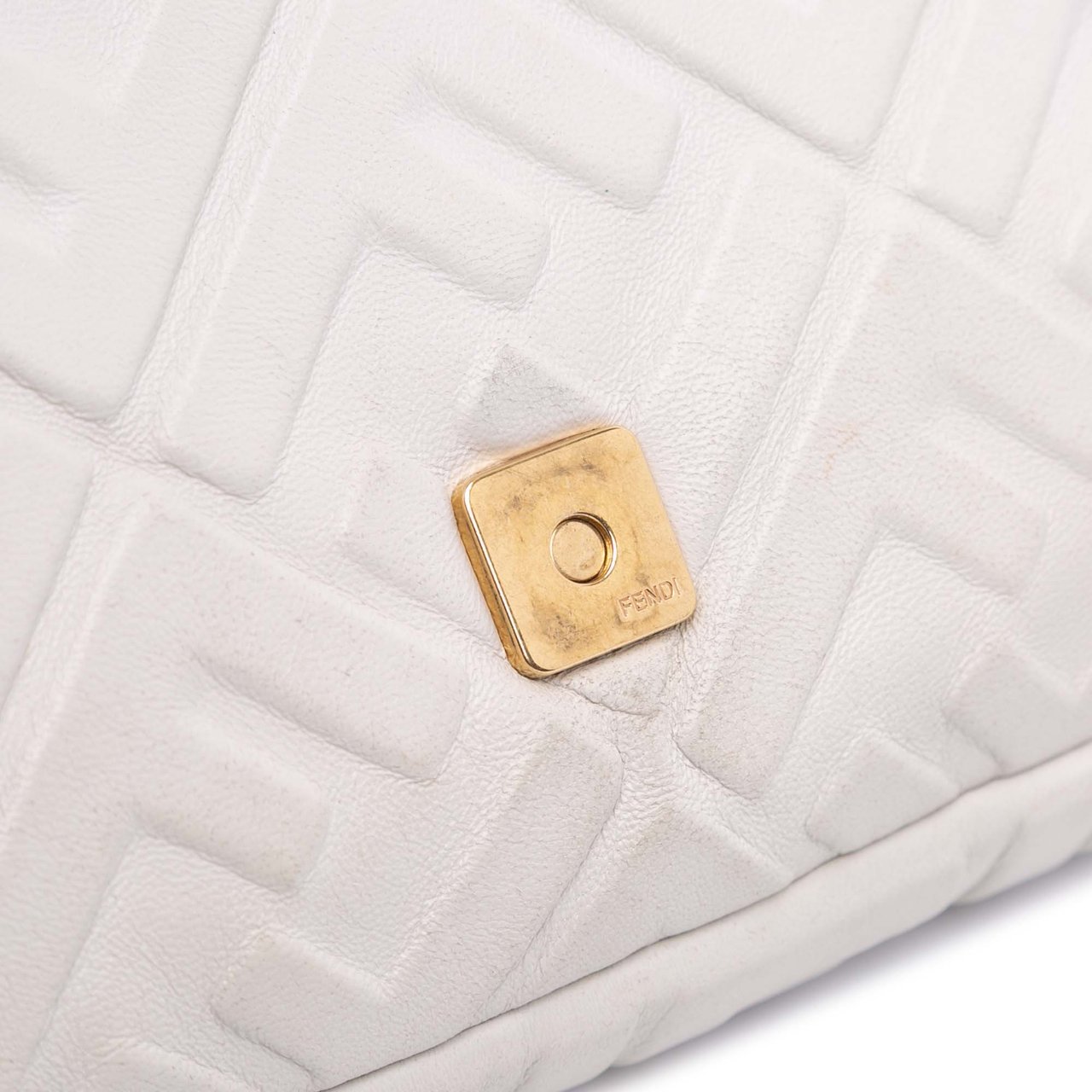 Fendi Zucca Embossed Leather Baguette Satchel Wit