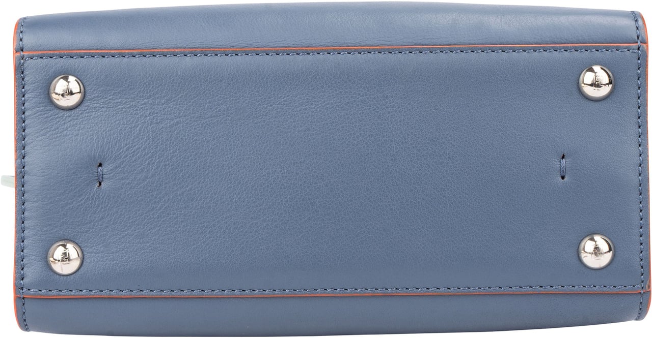 Fendi Fendi Blue Leather 3Jours Handbag Blauw