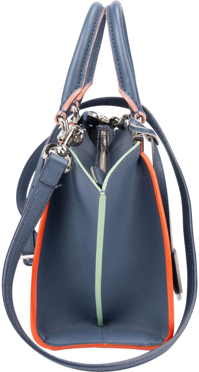 Fendi Fendi Blue Leather 3Jours Handbag Blauw