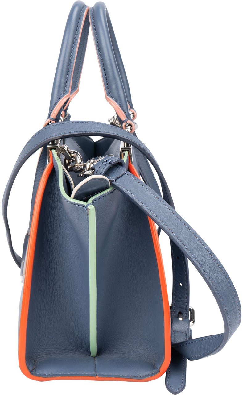 Fendi Fendi Blue Leather 3Jours Handbag Blauw