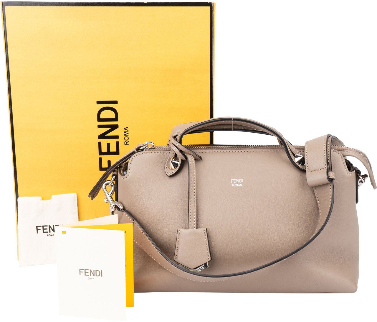 Fendi Fendi Taupe Leather By The Way Handbag Divers