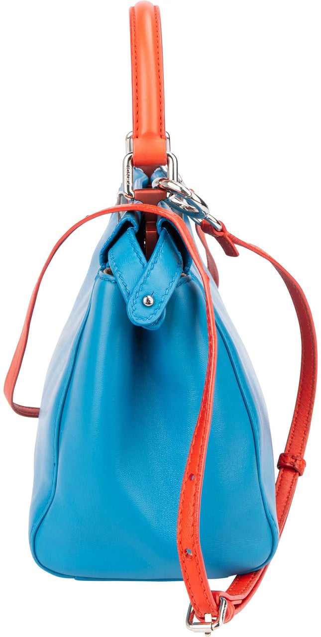 Fendi Fendi Blue Leather Peekaboo Handbag Blauw