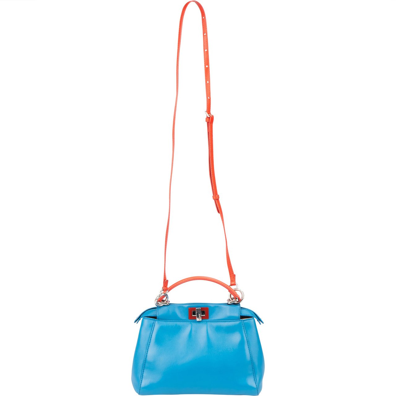 Fendi Fendi Blue Leather Peekaboo Handbag Blauw