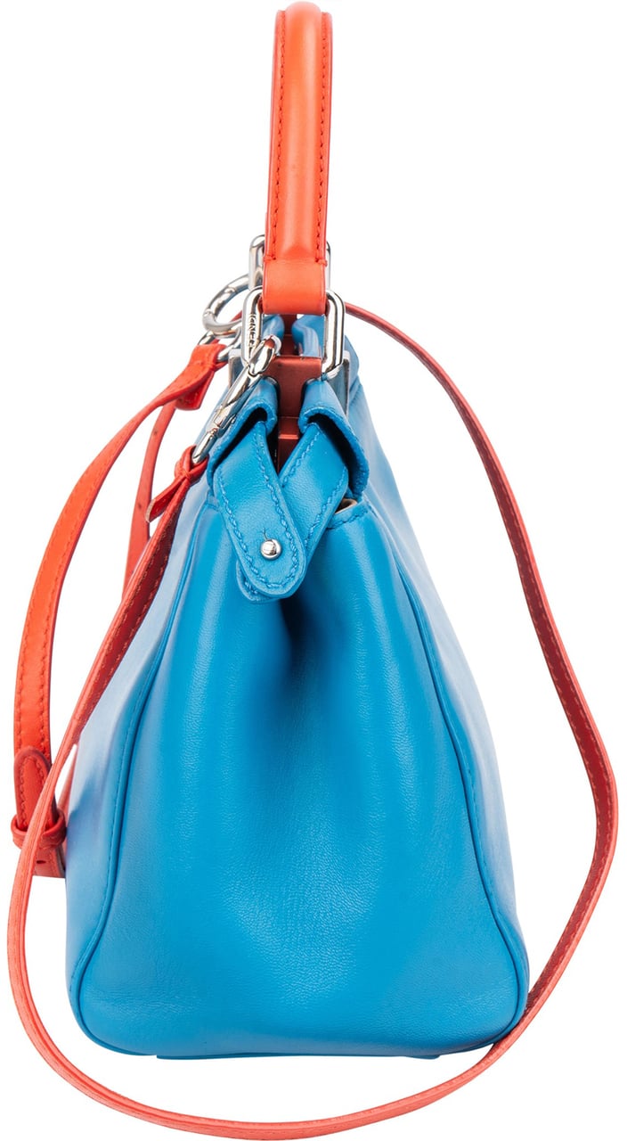 Fendi Fendi Blue Leather Peekaboo Handbag Blauw