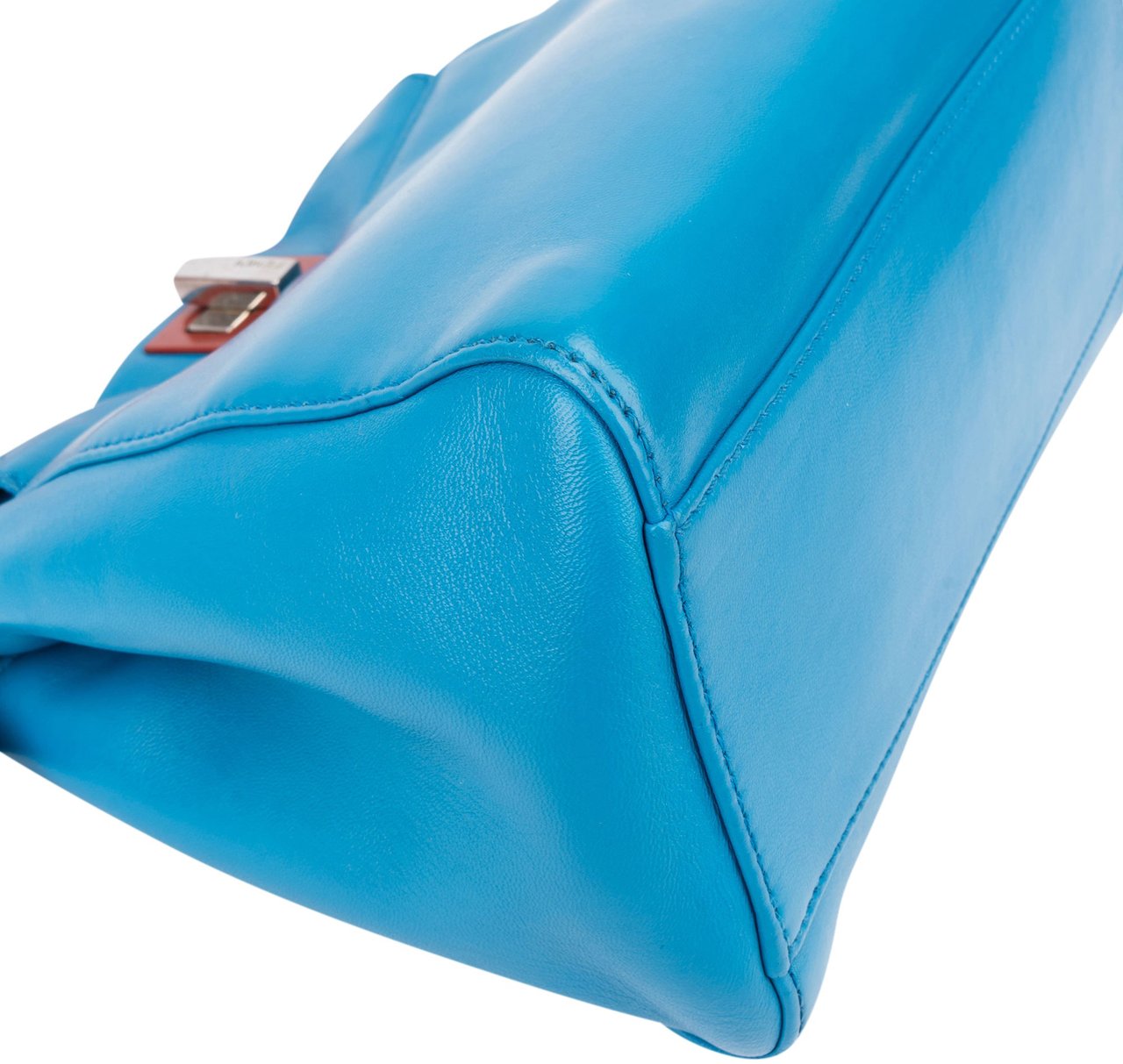 Fendi Fendi Blue Leather Peekaboo Handbag Blauw