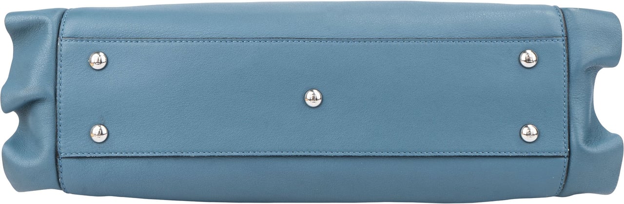 Fendi Fendi Blue Leather Peekaboo Wave Handbag Blauw