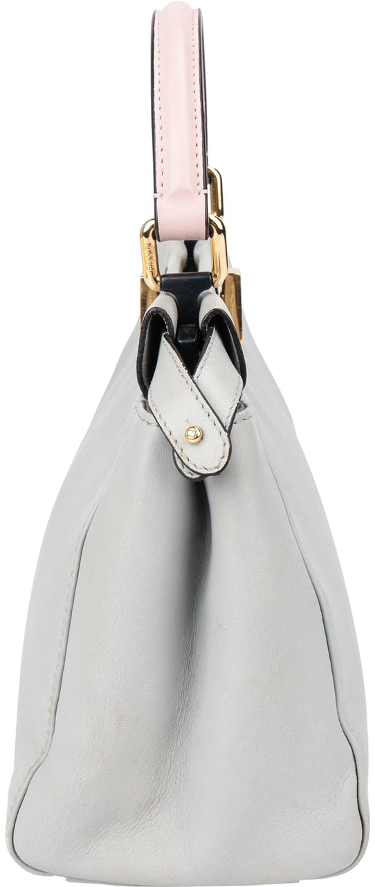 Fendi Grey Leather Peekaboo Handbag Wit