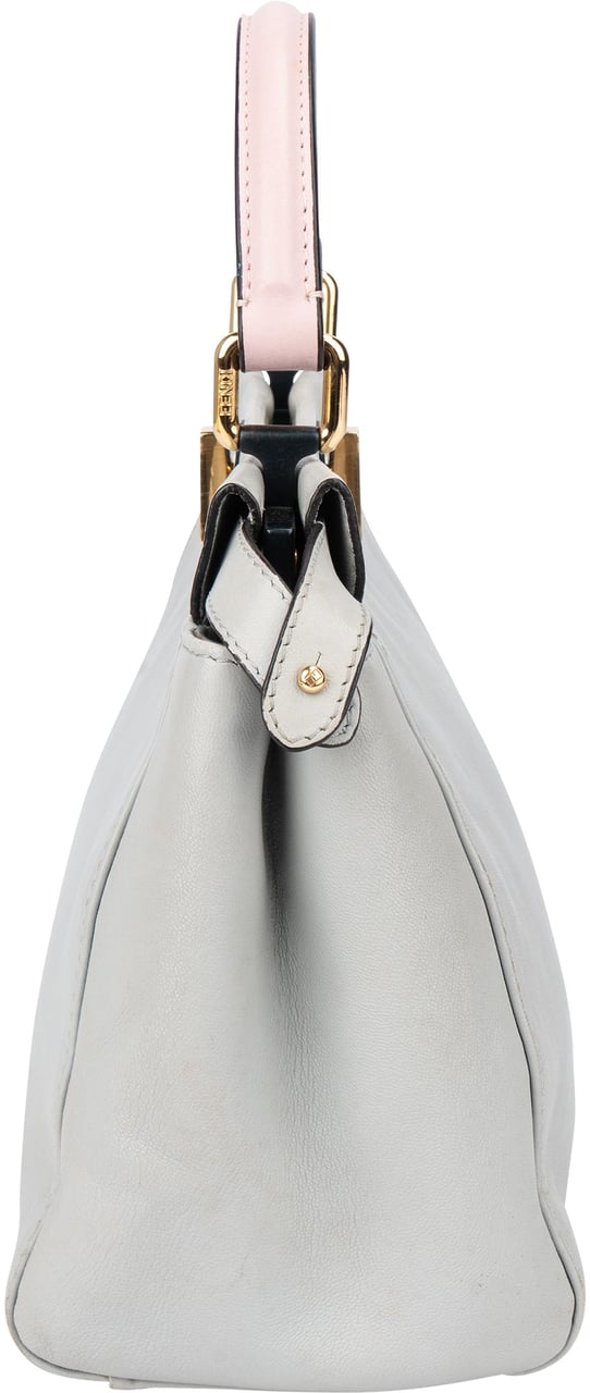 Fendi Grey Leather Peekaboo Handbag Wit