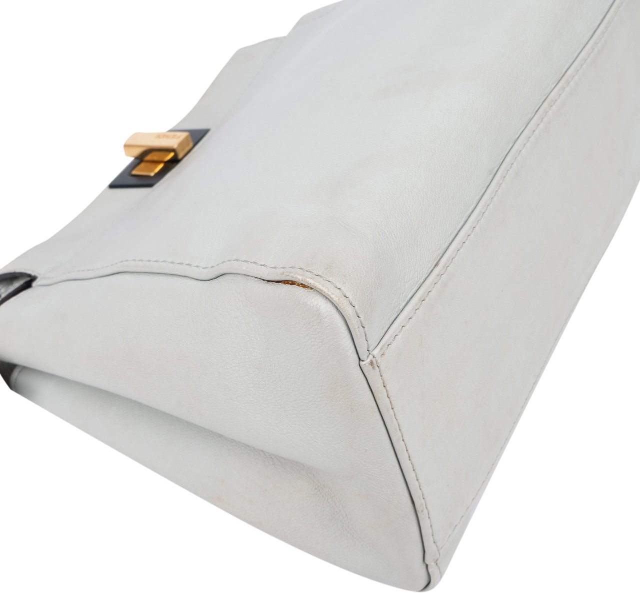 Fendi Fendi Grey Leather Peekaboo Handbag Wit