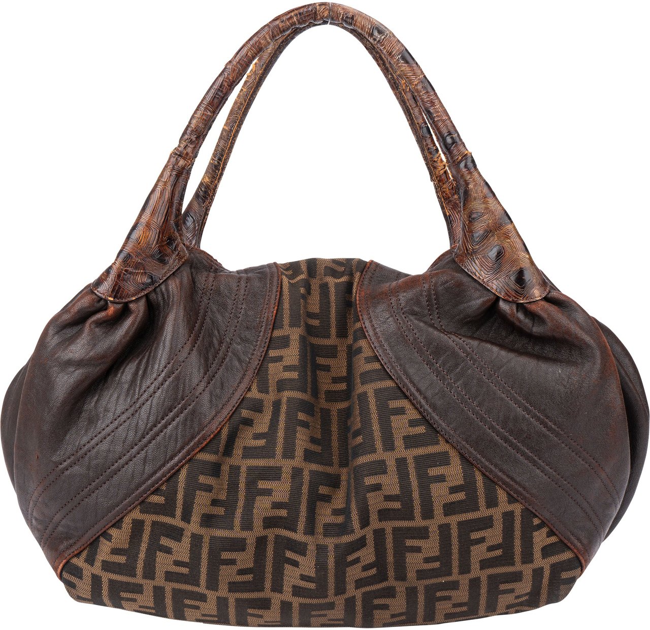 Fendi Fendi FF Monogram Spy Handbag Bruin