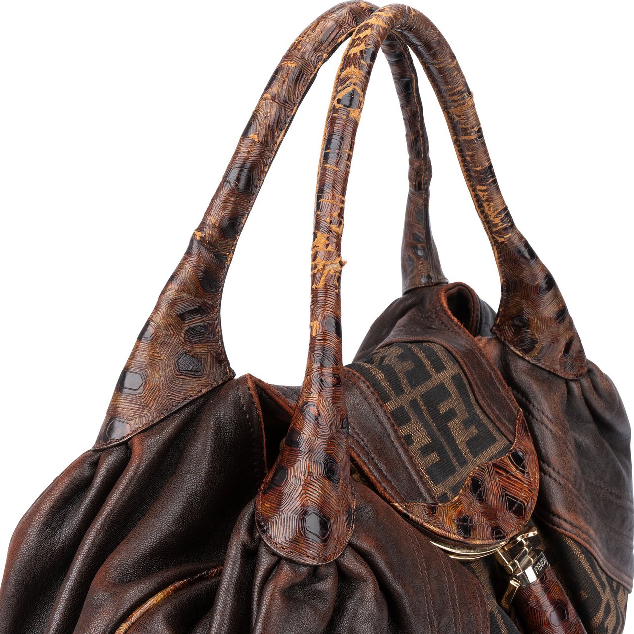 Fendi Fendi FF Monogram Spy Handbag Bruin