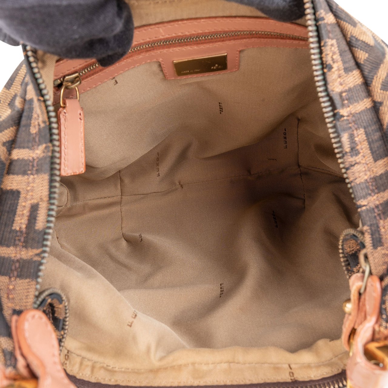 Fendi Fendi FF Monogram Zucca Shoulder Bag Bruin