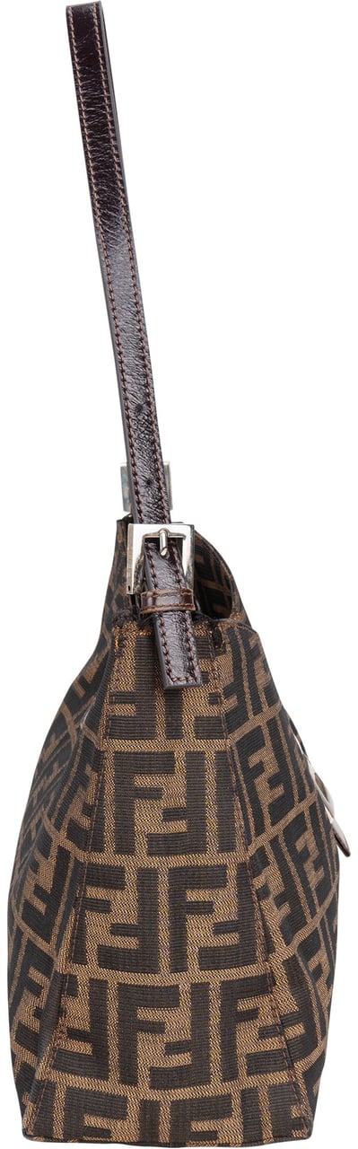 Fendi Fendi FF Monogram Baguette Buckle Shoulder Bag Bruin