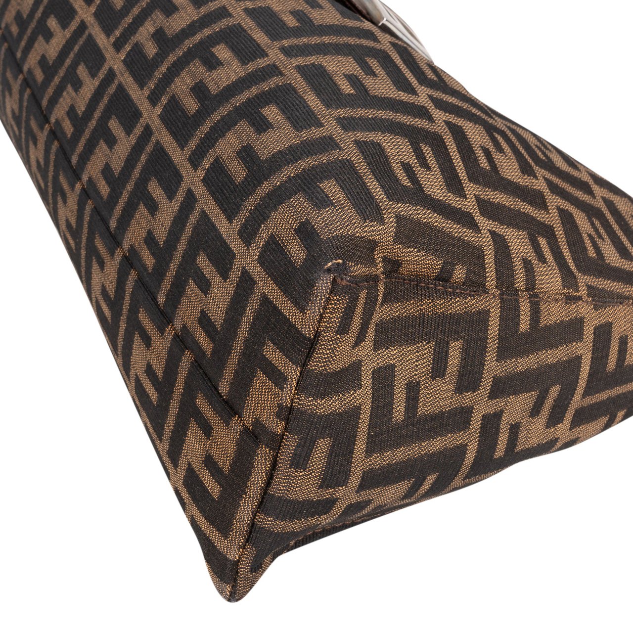 Fendi Fendi FF Monogram Baguette Buckle Shoulder Bag Bruin