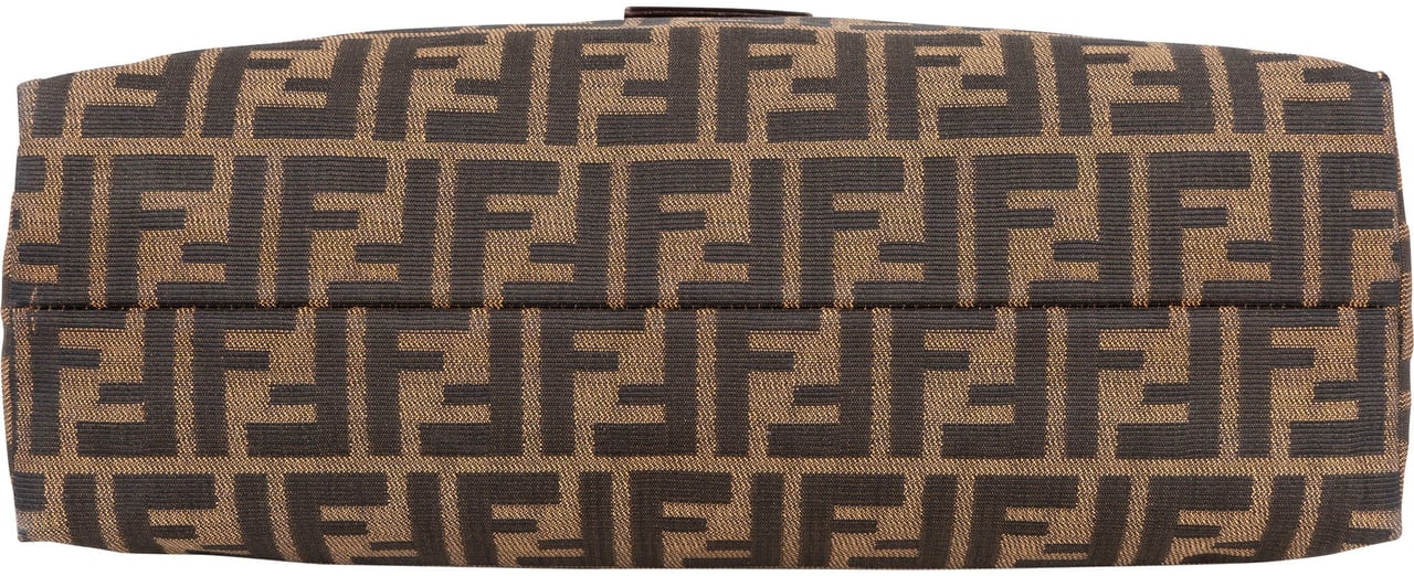 Fendi Fendi FF Monogram Baguette Buckle Shoulder Bag Bruin