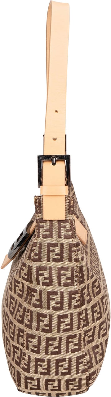 Fendi Fendi FF Monogram Baguette Buckle Shoulder Bag Bruin