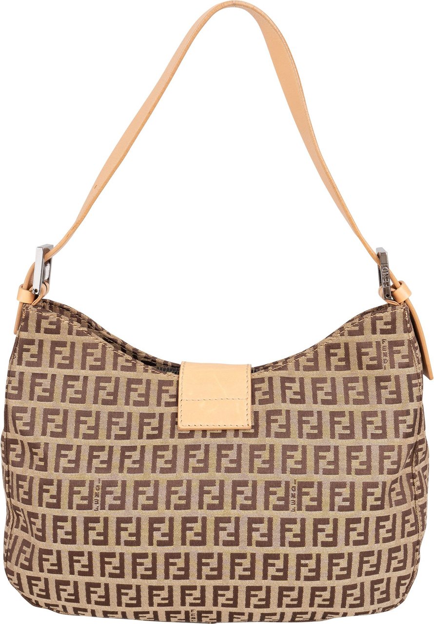 Fendi Fendi FF Monogram Baguette Buckle Shoulder Bag Bruin
