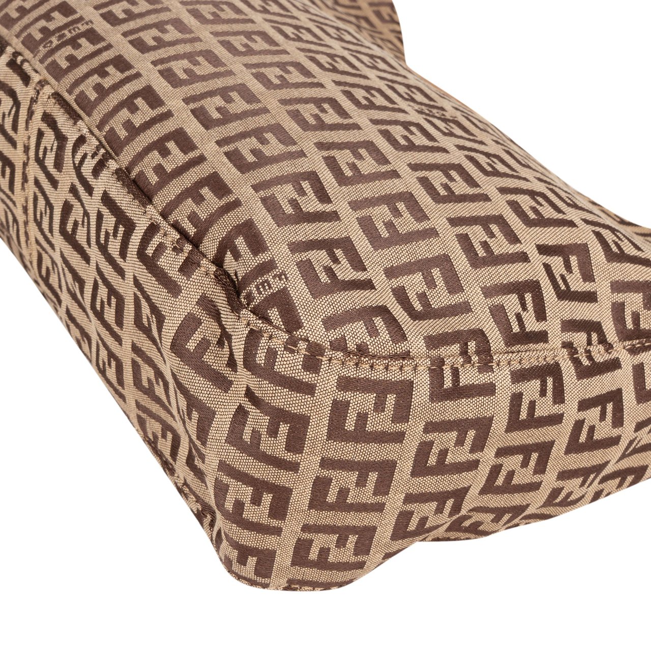 Fendi Fendi FF Monogram Baguette Buckle Shoulder Bag Bruin