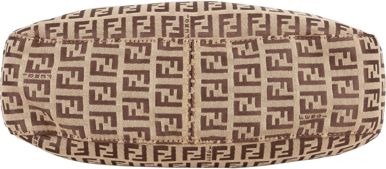 Fendi Fendi FF Monogram Baguette Buckle Shoulder Bag Bruin