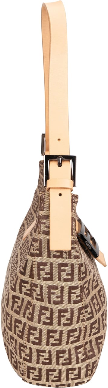 Fendi Fendi FF Monogram Baguette Buckle Shoulder Bag Bruin