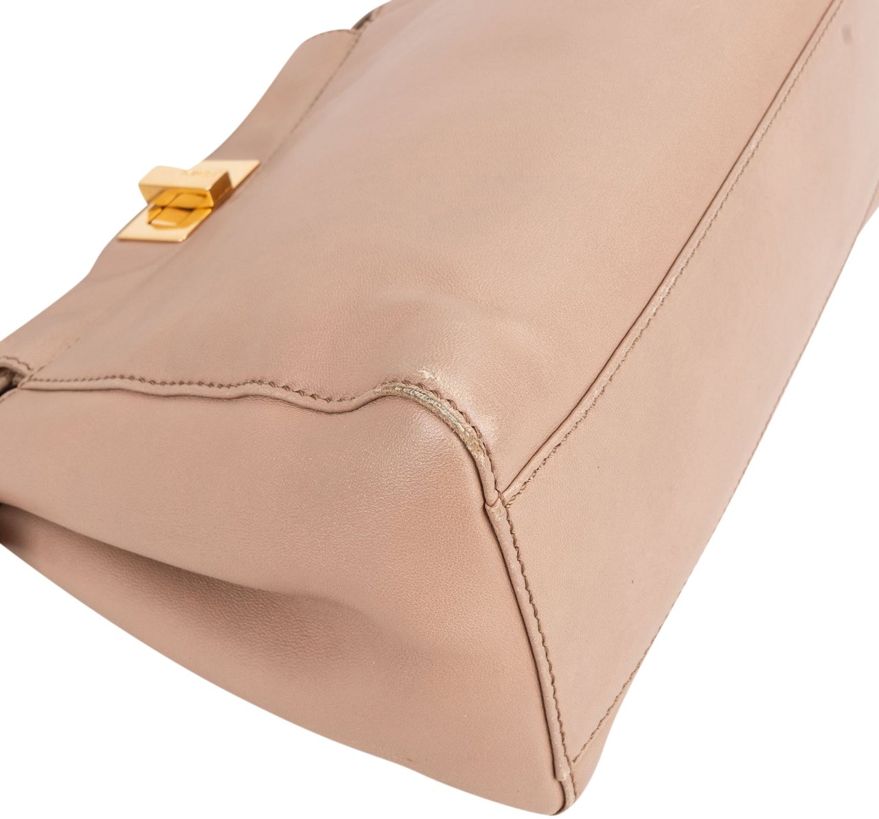 Fendi Fendi Leather Peekaboo Handbag Bruin