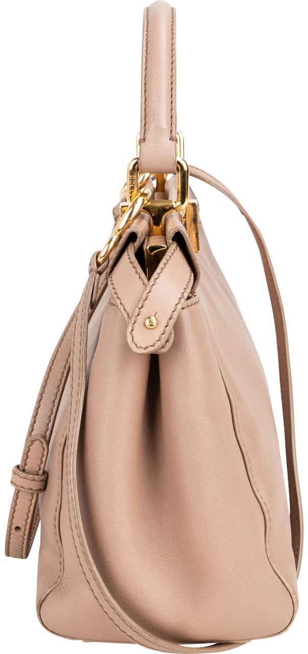 Fendi Fendi Leather Peekaboo Handbag Bruin