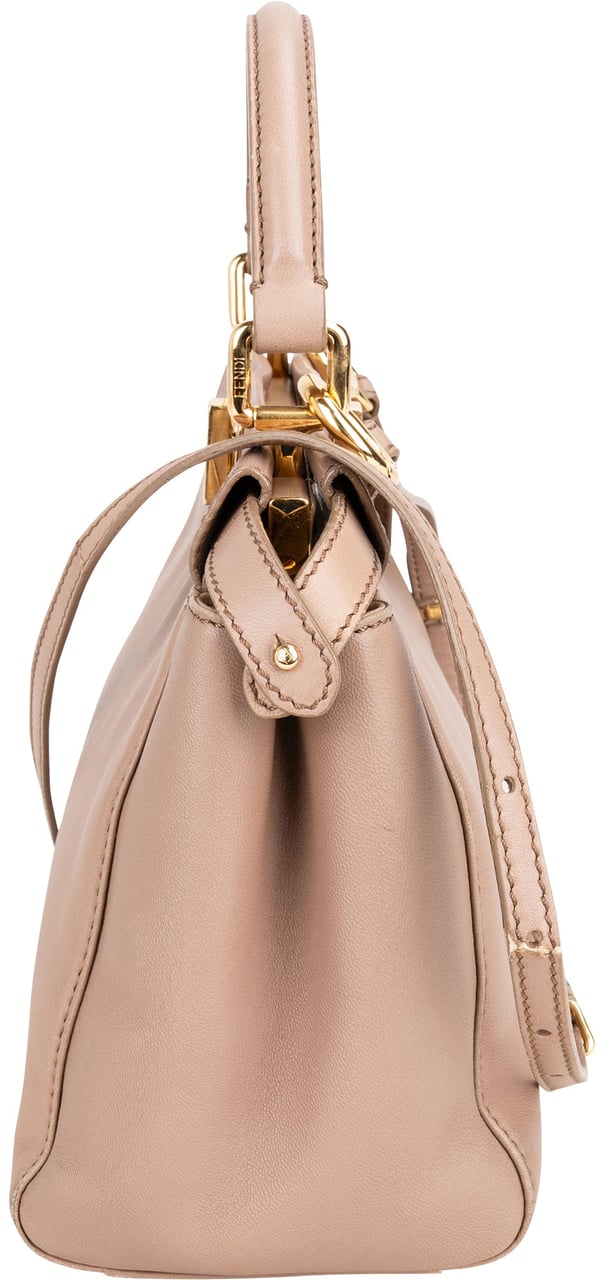 Fendi Fendi Leather Peekaboo Handbag Bruin