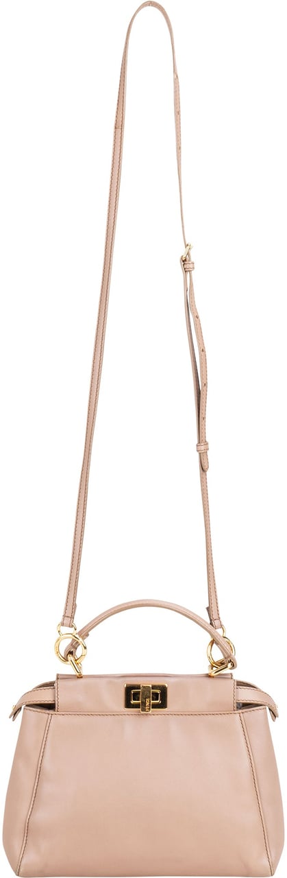 Fendi Fendi Leather Peekaboo Handbag Bruin