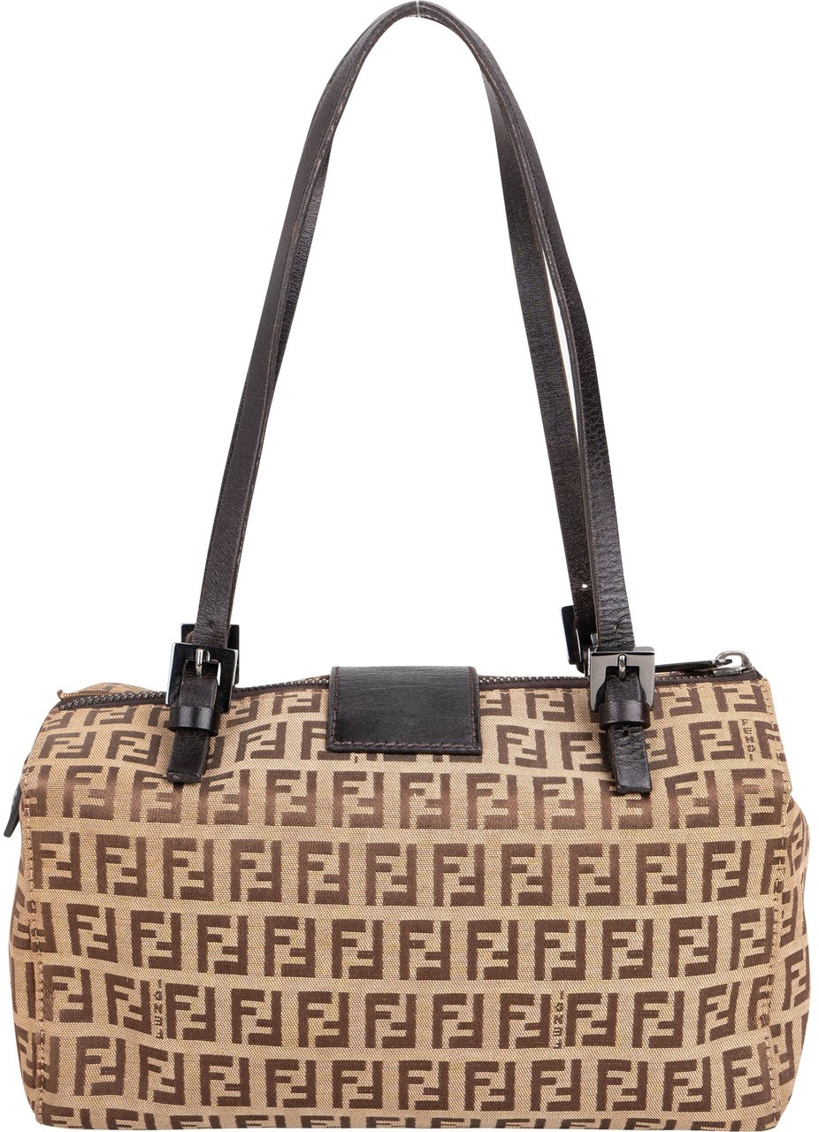 Fendi Fendi FF Monogram Baguette Buckle Handbag Bruin