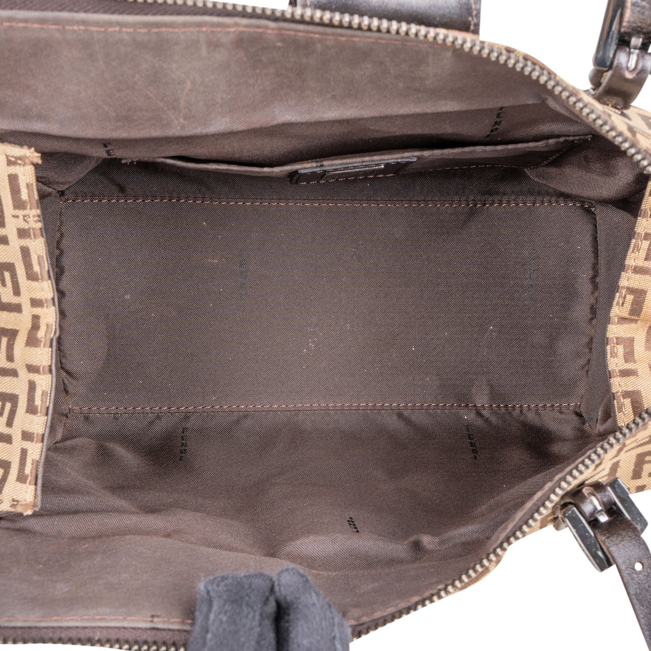 Fendi Fendi FF Monogram Baguette Buckle Handbag Bruin