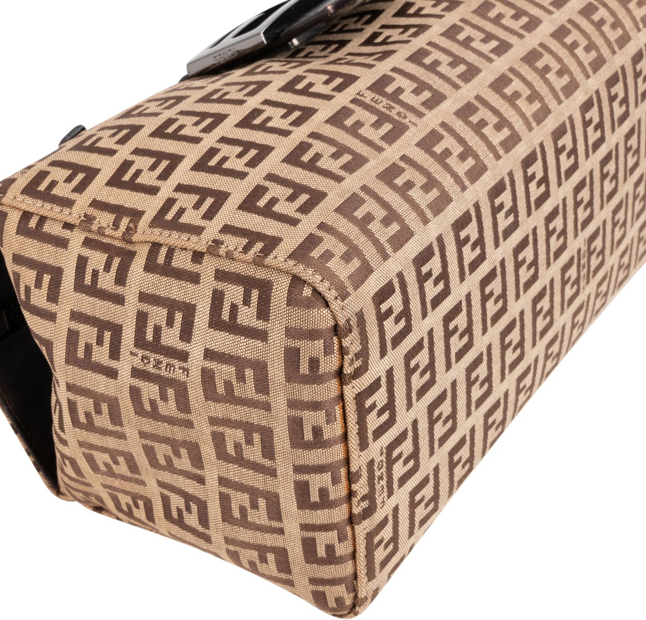 Fendi Fendi FF Monogram Baguette Buckle Handbag Bruin