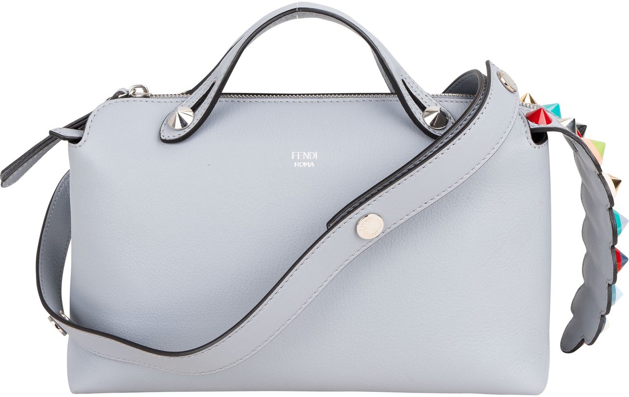 Fendi Fendi Blue Leather Limited Spikes By The Way Handbag Blauw