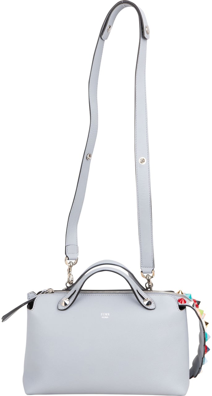 Fendi Fendi Blue Leather Limited Spikes By The Way Handbag Blauw