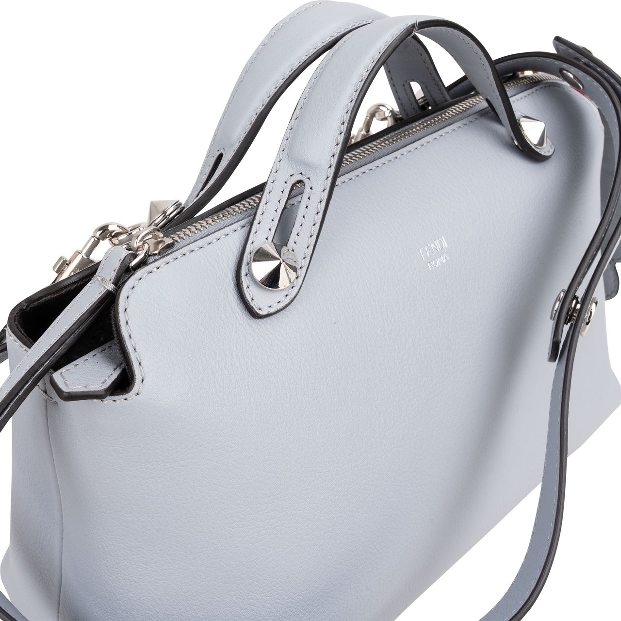 Fendi Fendi Blue Leather Limited Spikes By The Way Handbag Blauw