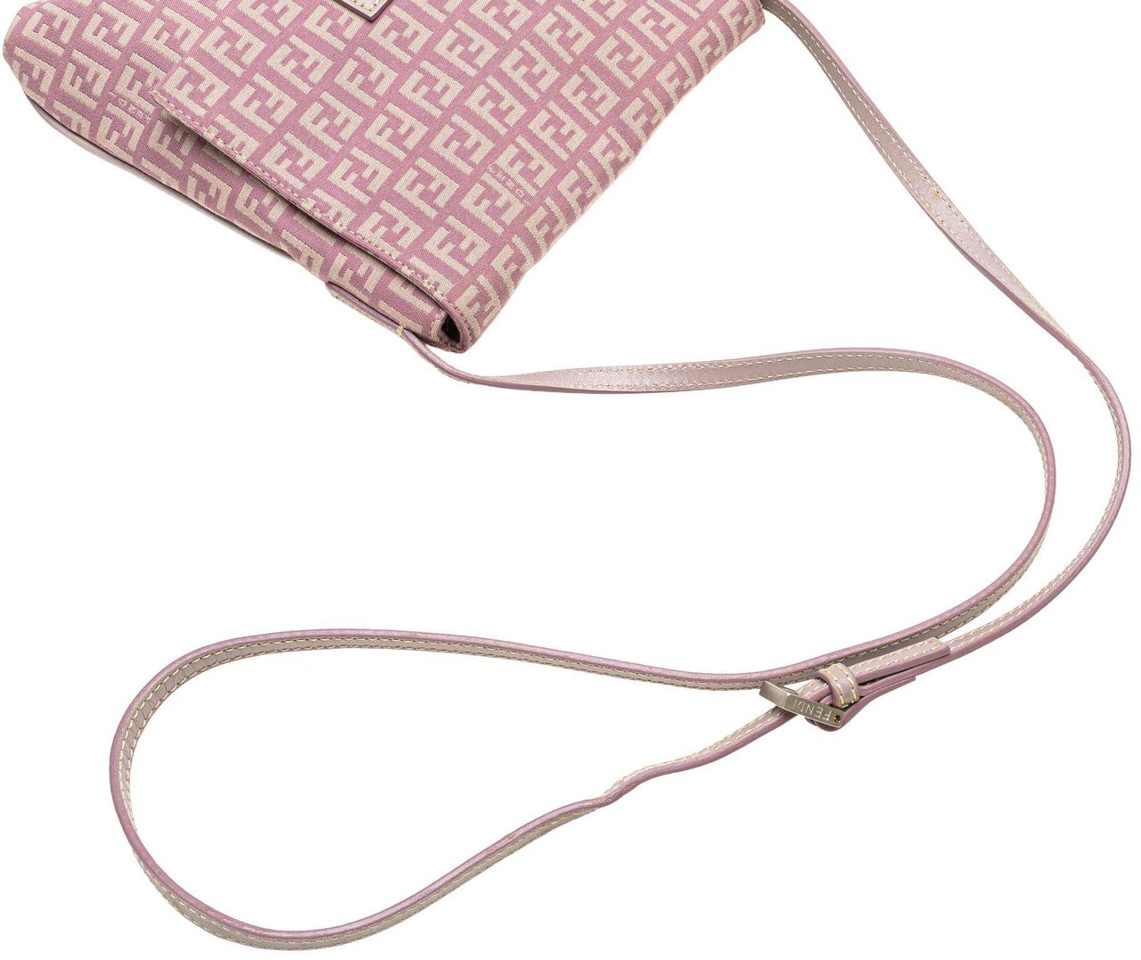 Fendi Zucchino Canvas Crossbody Roze
