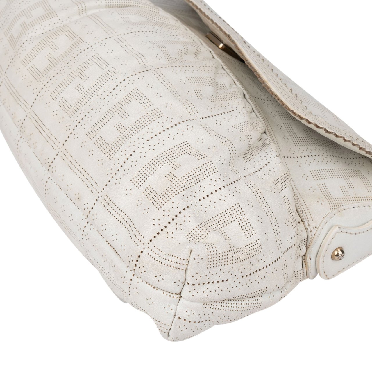 Fendi Fendi Leather Monogram Chef Handbag Wit