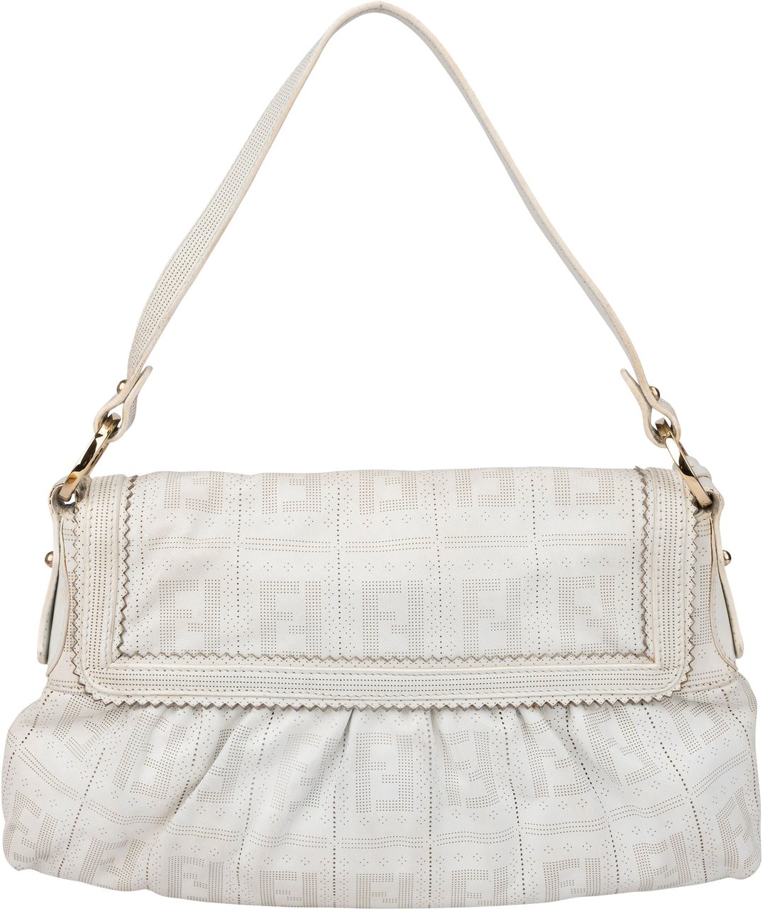 Fendi Fendi Leather Monogram Chef Handbag Wit