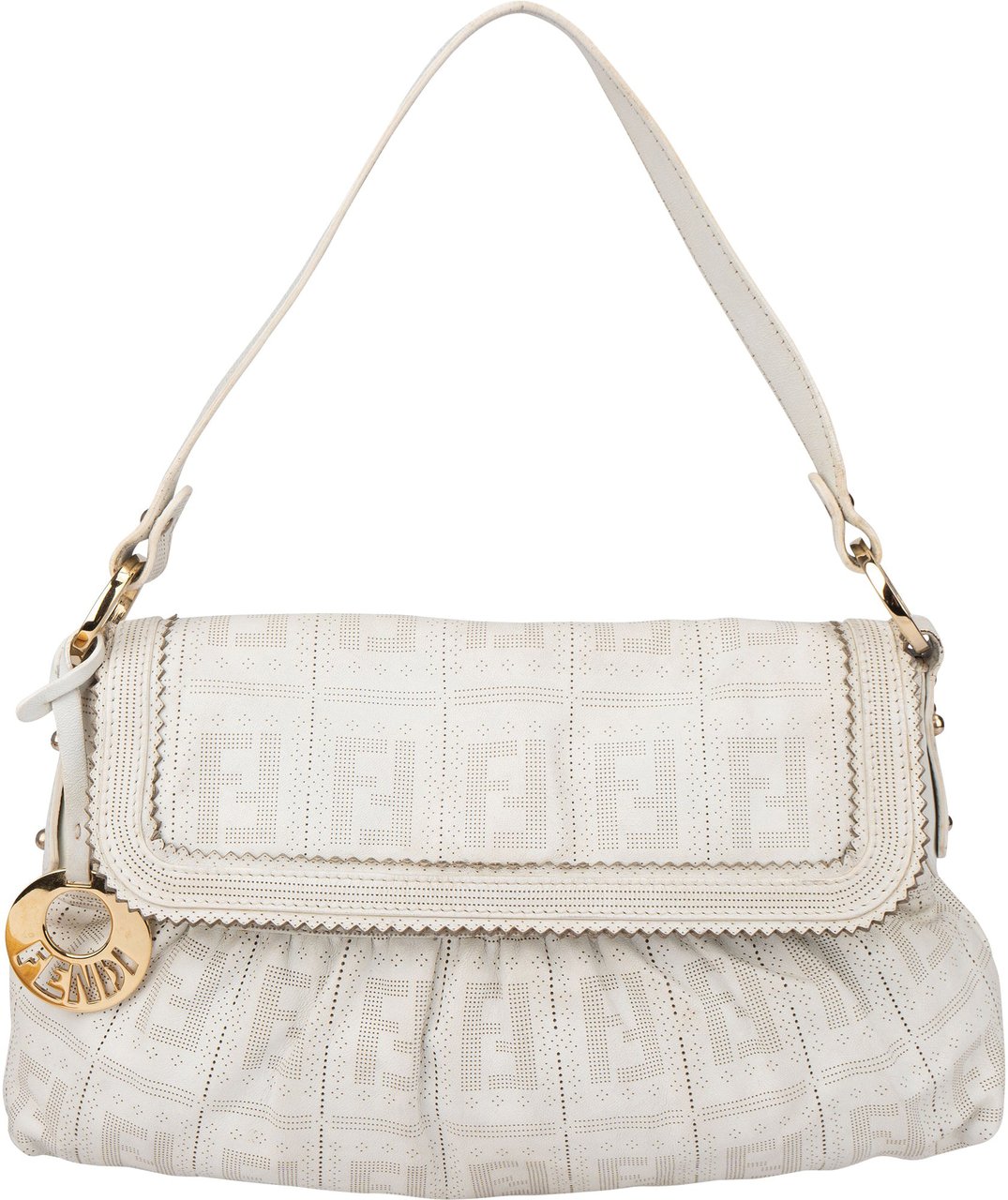 Fendi Fendi Leather Monogram Chef Handbag Wit