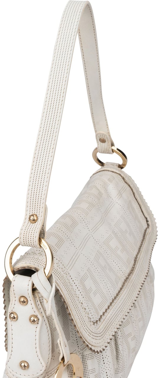 Fendi Fendi Leather Monogram Chef Handbag Wit