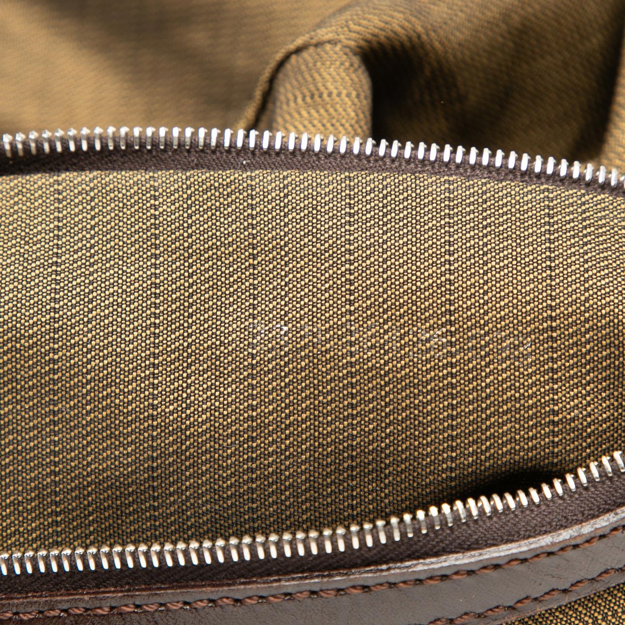 Fendi Zucca Canvas Double Flap Shoulder Bag Bruin