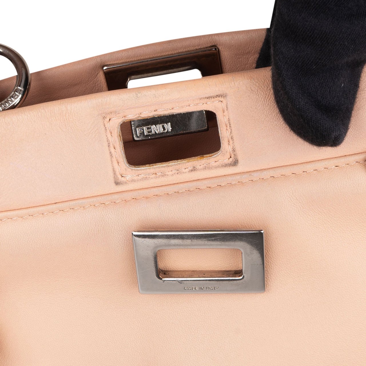 Fendi Pink Leather Flower Peekaboo Handbag Roze