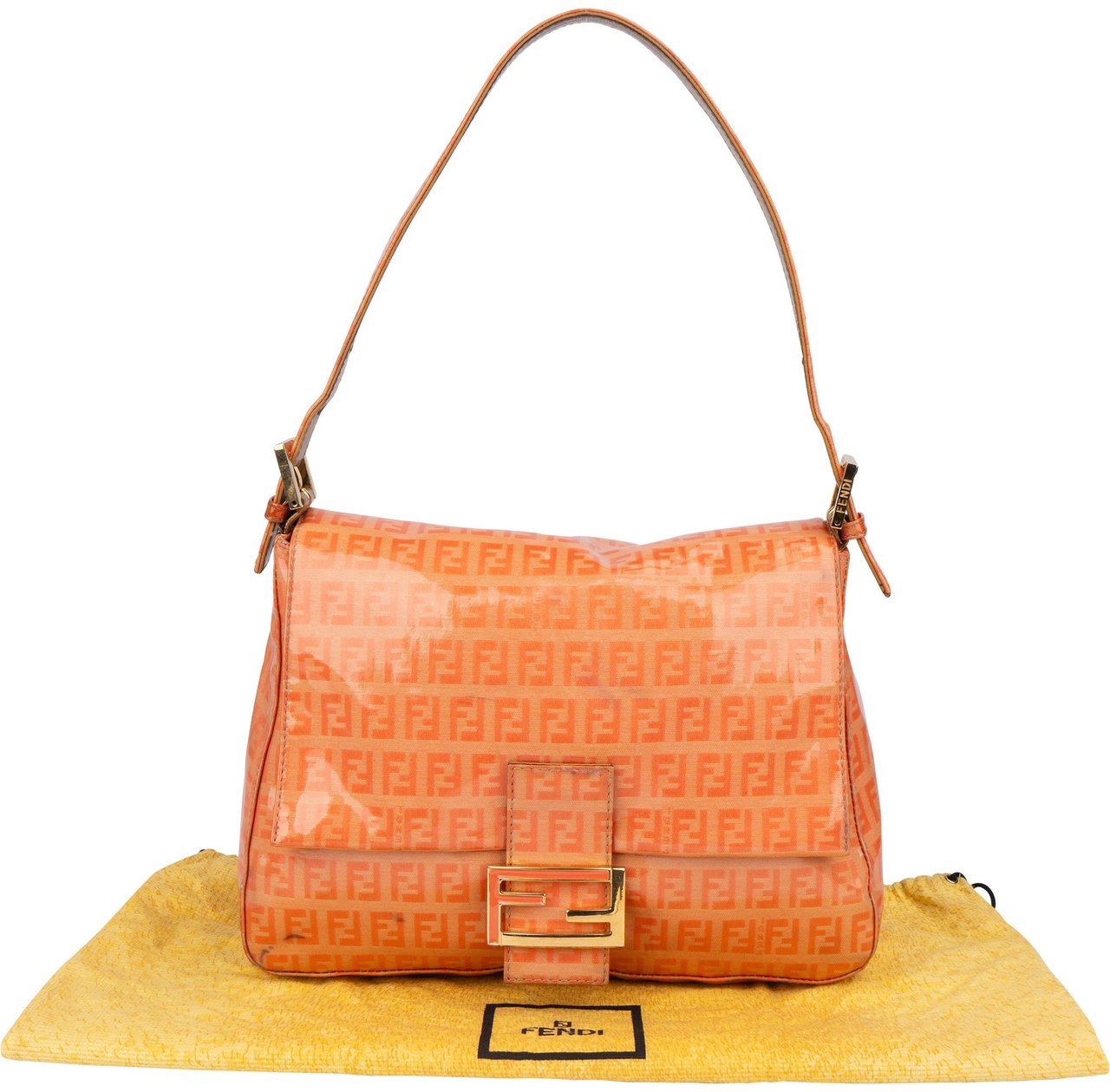 Fendi Fendi FF Monogram Mamma Baguette Handbag Oranje