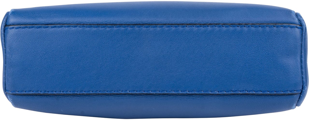 Fendi Blue Leather Mini Peekaboo Handbag Blauw