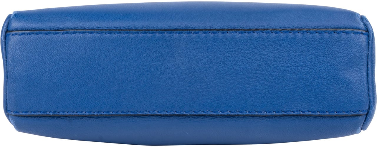 Fendi Fendi Blue Leather Mini Peekaboo Handbag Blauw