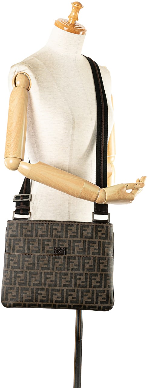 Fendi Zucca Coated Canvas Crossbody Bruin